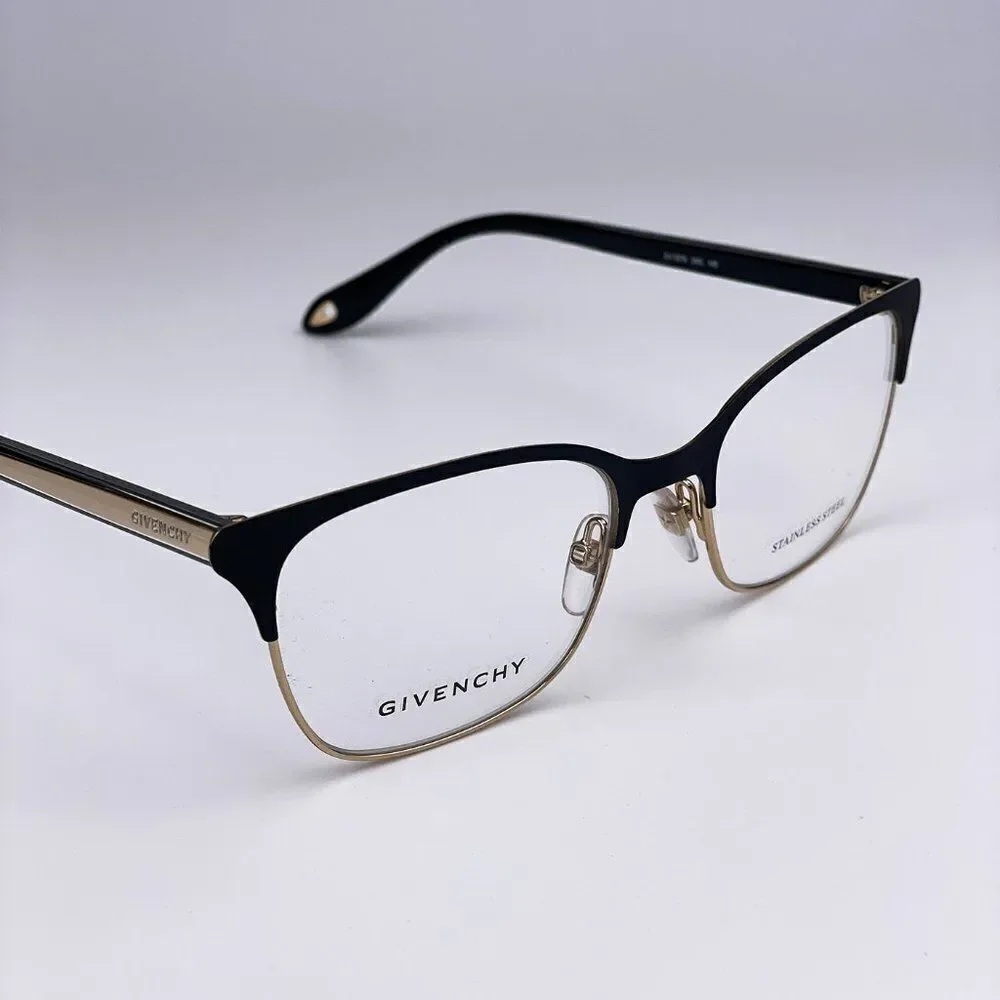 SALE! NEW Givenchy GV0076 2M2 Black Gold Rectangle Women Eyeglasses